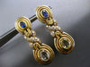 LARGE 7.42CT DIAMOND & AAA SAPPHIRE 18KT YELLOW GOLD 3D OVAL X HANGING EARRINGS