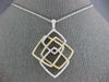 EXTRA LARGE 1.57CT DIAMOND 18KT 2 TONE GOLD MULTI SQUARE LOVE KNOT FUN PENDANT