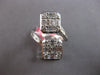 EXTRA LARGE 1.94CT DIAMOND 18K WHITE GOLD 3D ROUND & BAGUETTE DOUBLE SQUARE RING