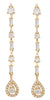 .65CT DIAMOND 14KT YELLOW GOLD 3D ROUND & BAGUETTE BY THE YARD HANGING EARRINGS