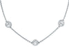ESTATE 4.7CT DIAMOND 18KT WHITE GOLD 3D CLASSIC ROUND BY THE YARD LOVE NECKLACE