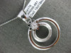 ESTATE LARGE .19CT DIAMOND 18KT WHITE GOLD CIRCLE OF LIFE MATTE & SHINY PENDANT