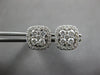ESTATE 1.0CT DIAMOND 18KT WHITE GOLD 3D ROUND CLUSTER SQUARE EARRING JACKET SET