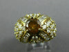 ESTATE LARGE 2.70CT WHITE & ORANGE DIAMOND 18KT YELLOW GOLD 3D ANNIVERSARY RING