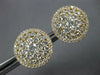 ESTATE LARGE 1.82CT DIAMOND 18K YELLOW GOLD 3D CLUSTER HALO FLOWER STUD EARRINGS