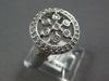 WIDE .49CT DIAMOND 14K WHITE GOLD ROUND SNOWFLAKE FLOWER BEZEL CIRCULAR FUN RING