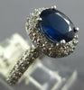WIDE 2.63CT DIAMOND & AAA SAPPHIRE 14KT WHITE GOLD 3D OVAL HALO ENGAGEMENT RING