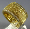 LARGE .24CT DIAMOND 18KT YELLOW GOLD 3D SEMI ETERNITY STRIATED ANNIVERSARY RING