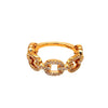 ESTATE .57CT DIAMOND 18KT YELLOW GOLD 3D CLASSIC MULTI OVAL LINK LOVE RING