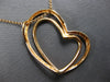 ESTATE LARGE .27CT DIAMOND 18KT ROSE GOLD DOUBLE HEART FUN LOVE FLOATING PENDANT