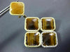 LARGE .80CT DIAMOND & TIGER EYE & QUARTZ 14K YELLOW GOLD SQUARE HANGING EARRINGS