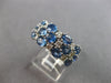 LARGE 4.39CT DIAMOND & AAA SAPPHIRE 14KT WHITE GOLD OVAL & ROUND 3 ROW FUN RING