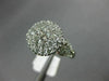 ESTATE WIDE 1.18CT ROUND DIAMOND 18KT WHITE GOLD 3D CLUSTER PAVE ENGAGEMENT RING