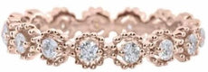 .52CT DIAMOND 18KT ROSE GOLD 3D ROUND FILIGREE ETERNITY WEDDING ANNIVERSARY RING