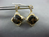 4.27CT DIAMOND & AAA SMOKY TOPAZ 14K YELLOW GOLD CUSHION FLOWER HANGING EARRINGS