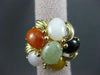 ANTIQUE LARGE MULTI GEM 14KT YELLOW GOLD FLOWER RING ONE OF A KIND!! #2745