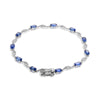 LARGE 4.95CT DIAMOND & AAA SAPPHIRE 18K WHITE GOLD OVAL INFINITY TENNIS BRACELET