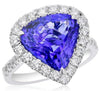 EXTRA LARGE 7.84CT DIAMOND & AAA TANZANITE 18KT WHITE GOLD 3D ENGAGEMENT RING