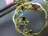 ESTATE LARGE 5.23 DIAMOND & MULTI GEM 14KT 2 TONE GOLD CLUSTER FLOWER EARRINGS