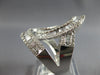 ESTATE EXTRA LARGE 1.56CT DIAMOND 14K WHITE GOLD ROUND & BAGUETTE LOVE KNOT RING