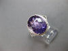 LARGE 4.79CT DIAMOND & AAA AMETHYST 14KT WHITE GOLD OVAL & ROUND HALO LOVE RING