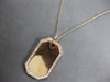 ESTATE LARGE .69CT DIAMOND 14KT ROSE GOLD 3D OCTAGON DOG TAG FLOATING PENDANT