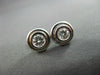 ESTATE .50CT DIAMOND 14KT WHITE GOLD BEZEL STUD EARRINGS 8mm BEAUTIFUL!! #96405