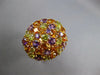 ESTATE LARGE AAA MULTI GEM 14KT YELLOW GOLD 3D CLUSTER FLOWER OVAL FUN RING