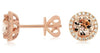 ESTATE 1.61CT DIAMOND & AAA MORGAINTE 14KT ROSE GOLD 3D ROUND HALO STUD EARRINGS