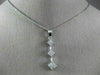 ESTATE .75CT DIAMOND 14KT WHITE GOLD CLASSIC PAST PRESENT FUTURE PENDANT #19063