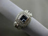 ESTATE WIDE 1.02CT DIAMOND & SAPPHIRE 14KT WHITE GOLD 3D SQUARE FRIENDSHIP RING