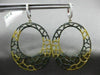 ESTATE EXTRA LARGE 3.68CT WHITE YELLOW & BLACK DIAMOND 18KT YELLOW GOLD EARRINGS