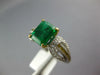 ESTATE 2.25CT WHITE & YELLOW DIAMOND & AAA EMERALD PLATINUM 3D ENGAGEMENT RING