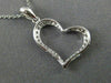ESTATE .24CT DIAMOND 18KT WHITE GOLD 3D CLASSIC OPEN HEART LOVE FLOATING PENDANT