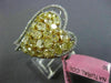 EXTRA LARGE 7.21CT WHITE & FANCY YELLOW DIAMOND 18K 2 TONE GOLD HEART LOVE RING