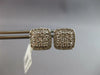ESTATE .75CT DIAMOND 14KT WHITE GOLD CLASSIC CLUSTER SQUARE HALO STUD EARRINGS