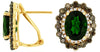 5.18CT WHITE & MOCHA DIAMOND & AAA RUSSALITE 14KT YELLOW GOLD HANGING EARRINGS