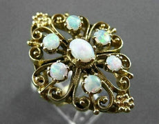 ANTIQUE EXTRA LARGE 1.40CT AAA OPAL 14KT YELLOW GOLD FILIGREE FUN RING #22962