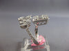 EXTRA LARGE 2.69CT DIAMOND 18KT WHITE GOLD 3D DOUBLE SQUARE CRISS CROSS FUN RING