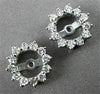 ESTATE .67CT ROUND DIAMOND 14KT WHITE GOLD 3D STAR FLOWER STUD EARRINGS 22224