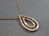 .46CT DIAMOND 14K ROSE GOLD 3D ROUND & BAGUETTE DOUBLE OPEN TEAR DROP NECKLACE