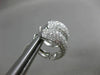 ESTATE WIDE & LARGE 2.98CT DIAMOND 18K WHITE GOLD MULTI ROW HUGGIE HOOP EARRINGS