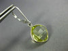 5.40CT AAA LEMON QUARTZ 14K WHITE GOLD CUSHION BEZEL LEVER BACK HANGING EARRINGS