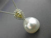 .77CT WHITE & FANCY YELLOW DIAMOND & AAA PEARL DIAMOND 18K WHITE GOLD PENDANT