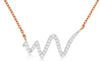 ESTATE .15CT DIAMOND 14K WHITE & ROSE GOLD 3D CRISS CROSS SIGNATURE FUN NECKLACE