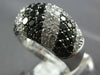 LARGE 4.48CT WHITE & BLACK DIAMOND 18KT WHITE GOLD MULTI ROW PAVE DIAGONAL RING