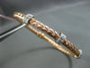 ESTATE .30CT DIAMOND 14KT WHITE & ROSE GOLD WOVEN 6mm FLEXIBLE BANGLE BRACELET