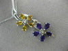 LARGE 3.80CT DIAMOND & AAA AMETHYST & CITRINE 14K WHITE GOLD 3D FLOATING PENDANT
