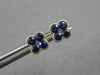 1.2CT DIAMOND & AAA SAPPHIRE 14KT YELLOW GOLD 3D INVISIBLE FLOWER STUD EARRINGS
