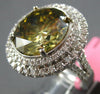 EXTRA LARGE GIA 12.59CT WHITE & GREEN DIAMOND 18KT WHITE GOLD 3D ENGAGEMENT RING